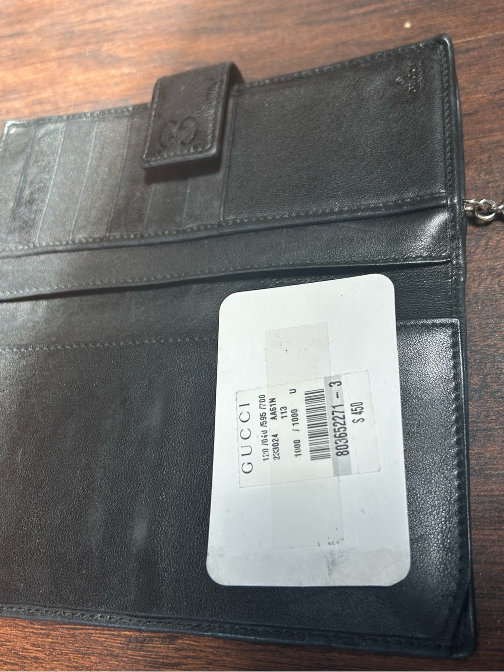 Gucci Black Embossed GG Leather Wallet with Silver Charm - Picture 5 of 7